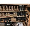 Image 5 : Shelving units full of assorted millitary boots & misc items (shelving units included - approx 7ft l