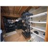 Image 1 : Shelving units full of assorted millitary boots & misc items (plastic shelving units included - appr
