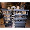 Image 2 : Shelving units full of assorted millitary boots & misc items (plastic shelving units included - appr