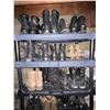 Image 3 : Shelving units full of assorted millitary boots & misc items (plastic shelving units included - appr