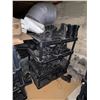 Image 5 : Shelving units full of assorted millitary boots & misc items (plastic shelving units included - appr
