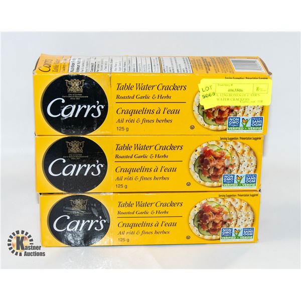 NEW 3 X 125G BOXES OF CARR'S TABLE WATER CRACKERS