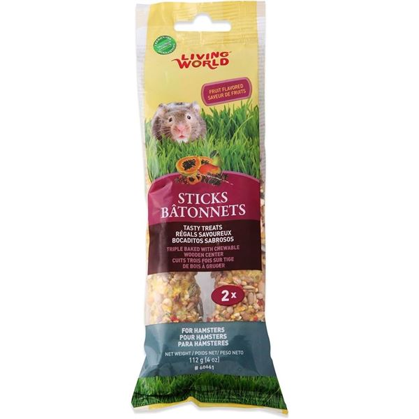 NEW 2 X 112G LIVING WORLD STICKS TASTY TREATS