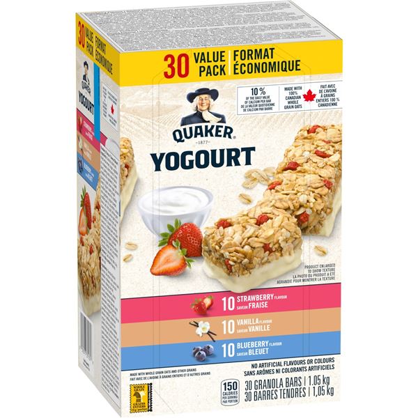 NEW 1.05 KG QUAKER YOGOURT 30 VALUE PACK