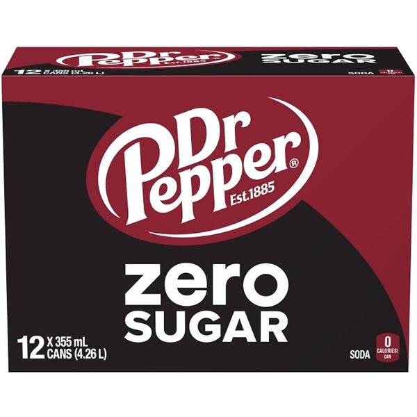 NEW 12 X 355ML DR PEPPER ZERO SUGAR