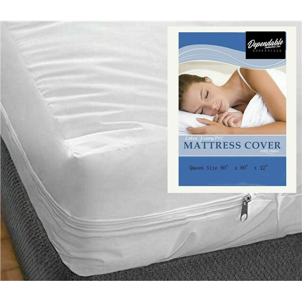 NEW STORAGE ZIPPERED VINYL MATTRESS COVER