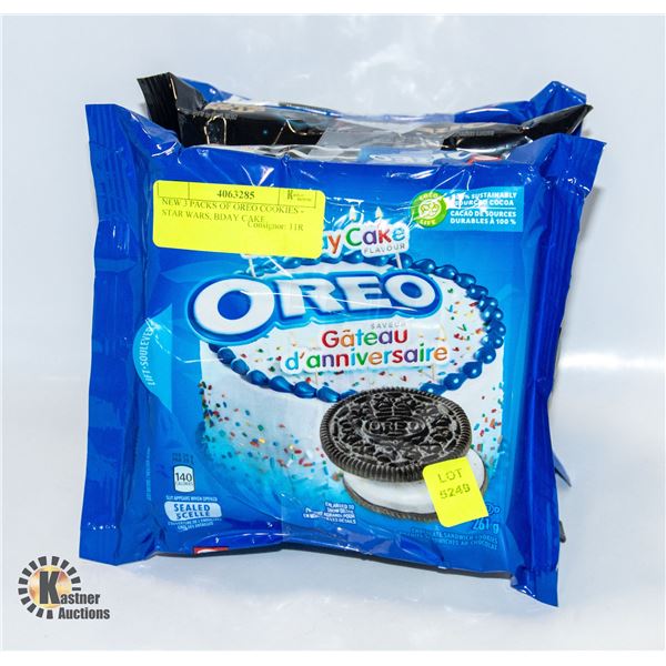 NEW 3 PACKS OF OREO COOKIES - STAR WARS, BDAY CAKE