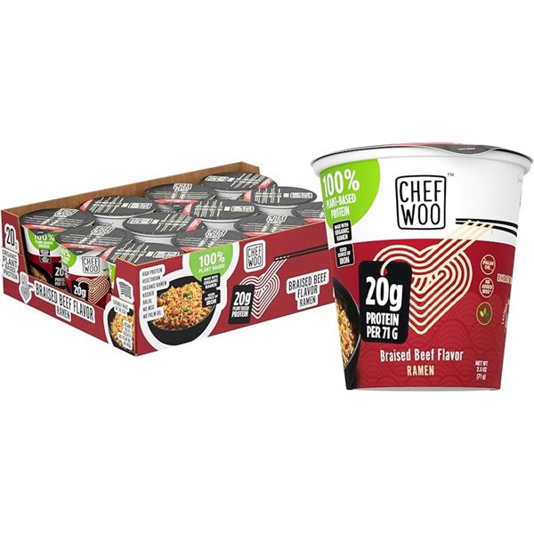 NEW 12 X 71G BRAISED BEEF FLAVOUR RAMEN