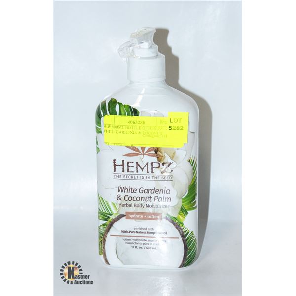 NEW 500ML BOTTLE OF HEMPZ WHITE GARDENIA & COCONUT