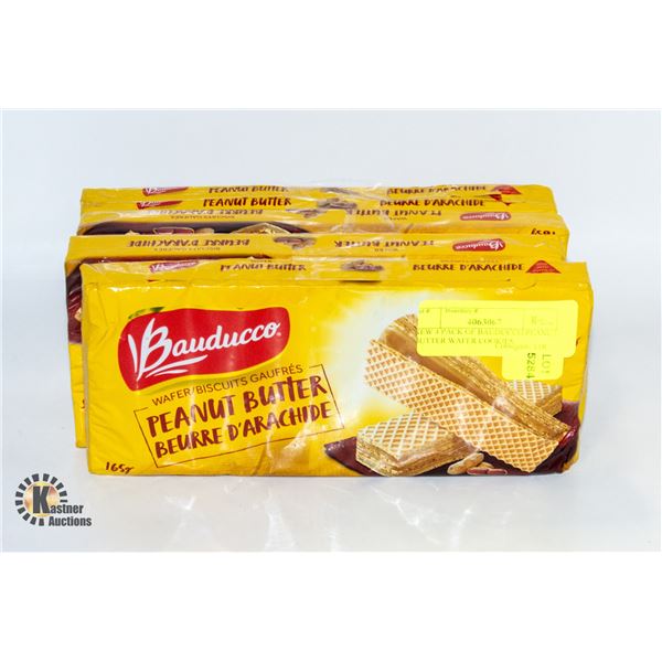 NEW 4 PACK OF BAUDUCCO PEANUT BUTTER WAFER COOKIES