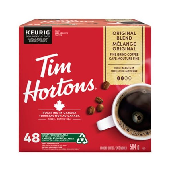 NEW 504G TIM HORTONS 48 K CUPS ORIGINAL BLEND