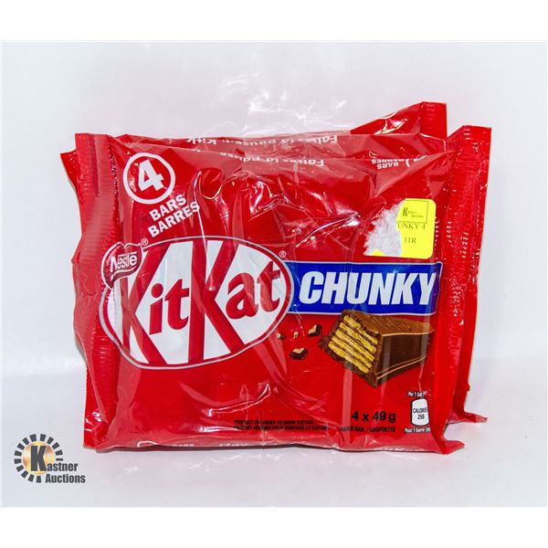 NEW 3 UNITS OF KIT KAT CHUNKY 4 PACKS OF FULL SIZE