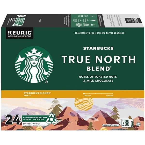 NEW 528G STARBUCKS TRUE NORTH 44 K CUPS