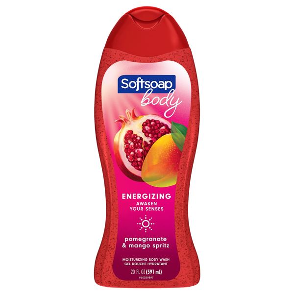 NEW 591ML SOFTSOAP ENERGIZING POMEGRANTE BODY WASH