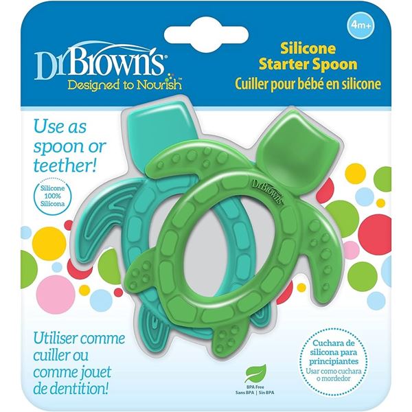 NEW DR BROWNS SILICONE STARTER SPOON 2 PACK