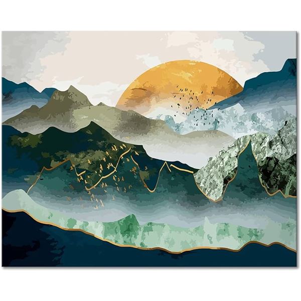 NEW DIY PAINT BY NUMBER ABSTRACT NATURE SCENE