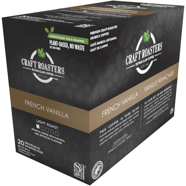 NEW 200G CRAFT ROASTERS FRENCH VANILLA LIGHT ROAST