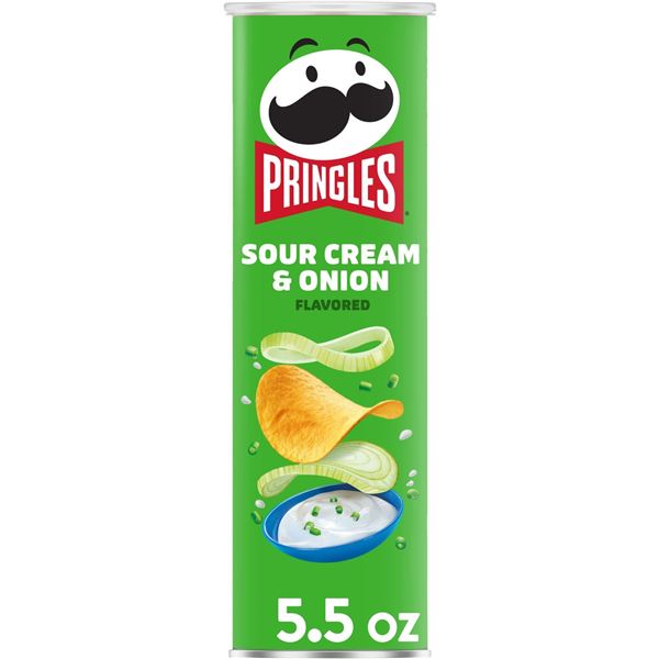 NEW 2 X 203G PRINGLES SOUR CREAM AND ONION