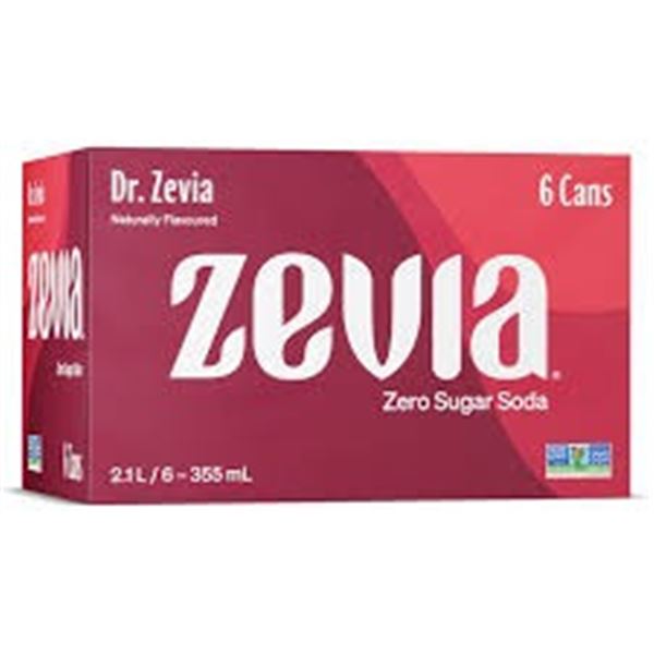 NEW 6 X 355ML DR. ZEVIA ZERO SUGAR SODA