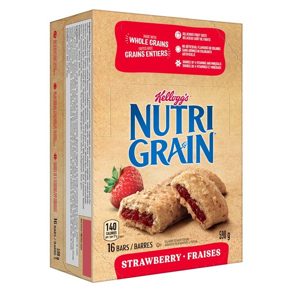NEW 590G KELLOGGS NUTRIGRAIN STRAWBERRY BARS