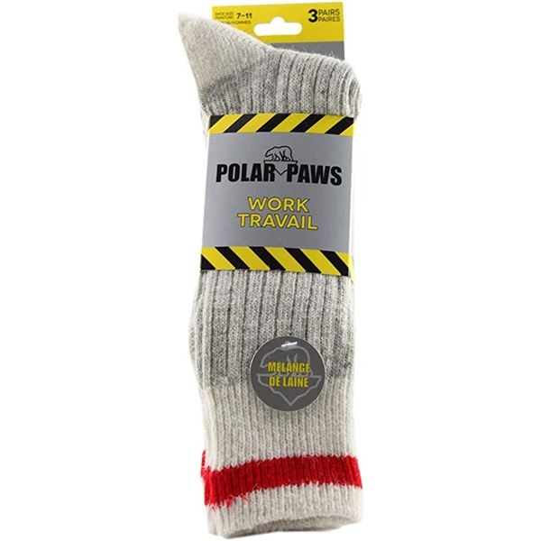 NEW 5 PACK POLAR PAWS WORK MENS SIZE 7-11 SOCKS
