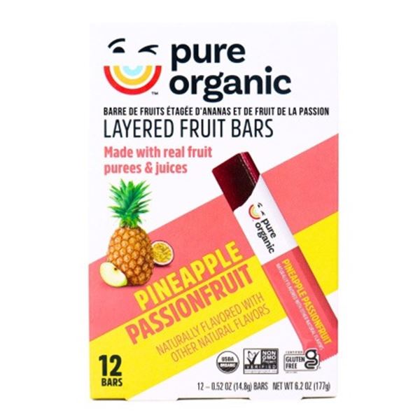 NEW 177G PURE ORGANIC LAYERED FRUIT BARS PINEAPPLE