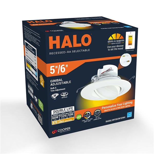NEW HALO RECESSED-RA SELECTABLE 5'/6' GIMBAL