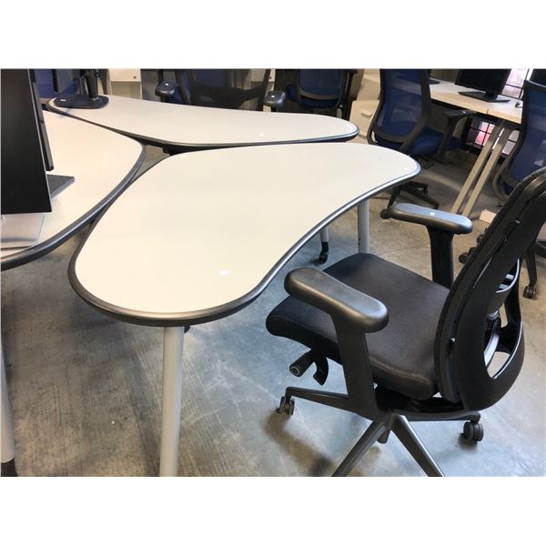 GREY HAWORTH 56" W CORNER COMPUTER TABLE