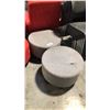 Image 1 : 2 GREY 24" W OTTOMANS (1 WITH STAINS)