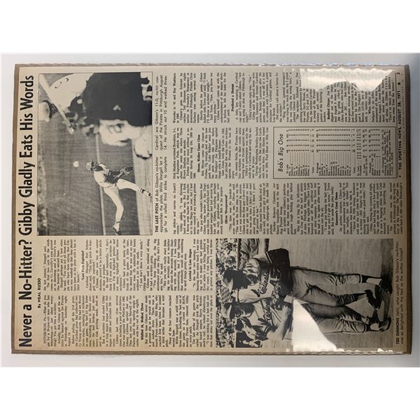 Cardinals Bob Gibson No-Hitter Newspaper article. 1971