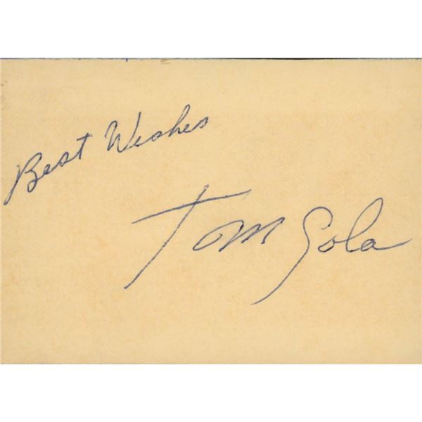 Tom Gola original signature