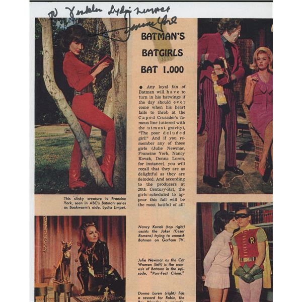 Francine York signed magazine page