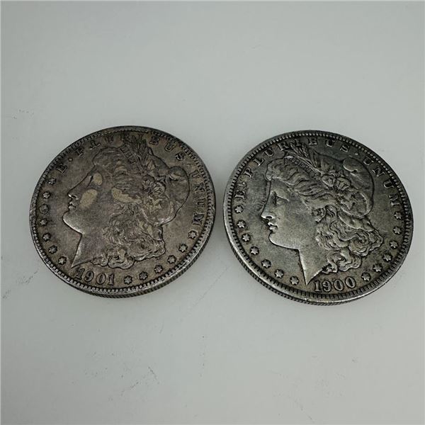 1900-1901 Morgan Silver Dollar (VG+) Consecutive Set