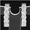 Image 2 : NEW Classic 14k White Gold 1.23 ctw 10 Round Diamond 15.7mm Huggies Hoop Earring