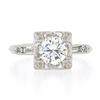 Image 4 : Vintage 14k White Gold Illusion Prong Old Transitional Diamond Engagement Ring