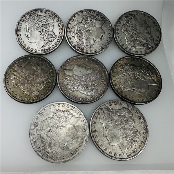 1884-1891 Morgan Silver Dollar (VG+) Consecutive Set