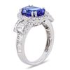 Image 3 : 4.02 ctw Tanzanite and 1.59 ctw Diamond Platinum Ring