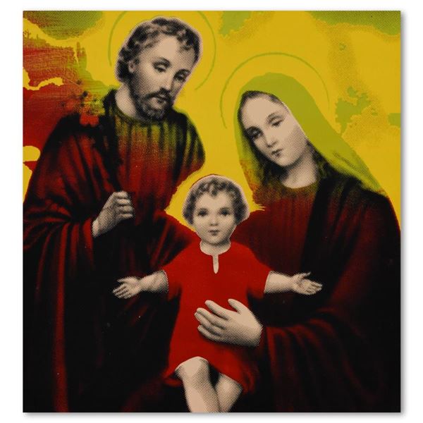 Mary, Joseph and Baby Jesus by Steve Kaufman (1960-2010)