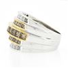Image 6 : 14k TT Gold 3.90 ctw Fancy Brown & White Diamond Channel Set 5 Row Wide Band Rin