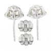 Image 4 : NEW 14K White Gold 0.76 ctw European Diamond Buttercup Prong Flower Stud Earring
