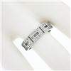 Image 3 : 14k White Gold 0.87 ctw Pave Set Diamond Open Rectangular Near Eternity Band Rin