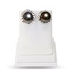 Image 1 : 13.0mm Black Tahitian Cultured Pearl and 1.68 ctw Diamond 14K White Gold Earring