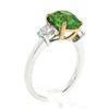 Image 9 : NEW Platinum 14k Gold 4.23 ctw GIA Cushion Tsavorite & Round Diamond Accents Rin