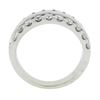 Image 8 : 14k White Gold 1.20 ctw Dual Row Round Diamond w/ Polished Center Wide Band Ring