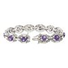 Image 3 : 6.25" Vintage 14k White Gold Round Synthetic Alexandrite Diamond Tennis Bracelet