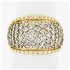 Image 1 : 14k Yellow Gold 2 ctw Prong Set Round Brilliant Diamond Wide Dome Cigar Band Rin