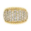 Image 4 : 14k Yellow Gold 2 ctw Prong Set Round Brilliant Diamond Wide Dome Cigar Band Rin