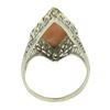 Image 6 : Antique Art Deco 14K White Gold Lozenge Shape Carved Shell Cameo Filigree Ring