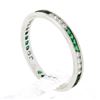 Image 9 : 18k White Gold 0.55 ctw Square Emerald & Round Diamond Milgrain Eternity Band Ri