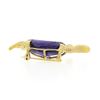 Image 6 : Vintage 14k Yellow Gold Oval Purple Stone Detailed Turtle or Tortoise Pin Brooch